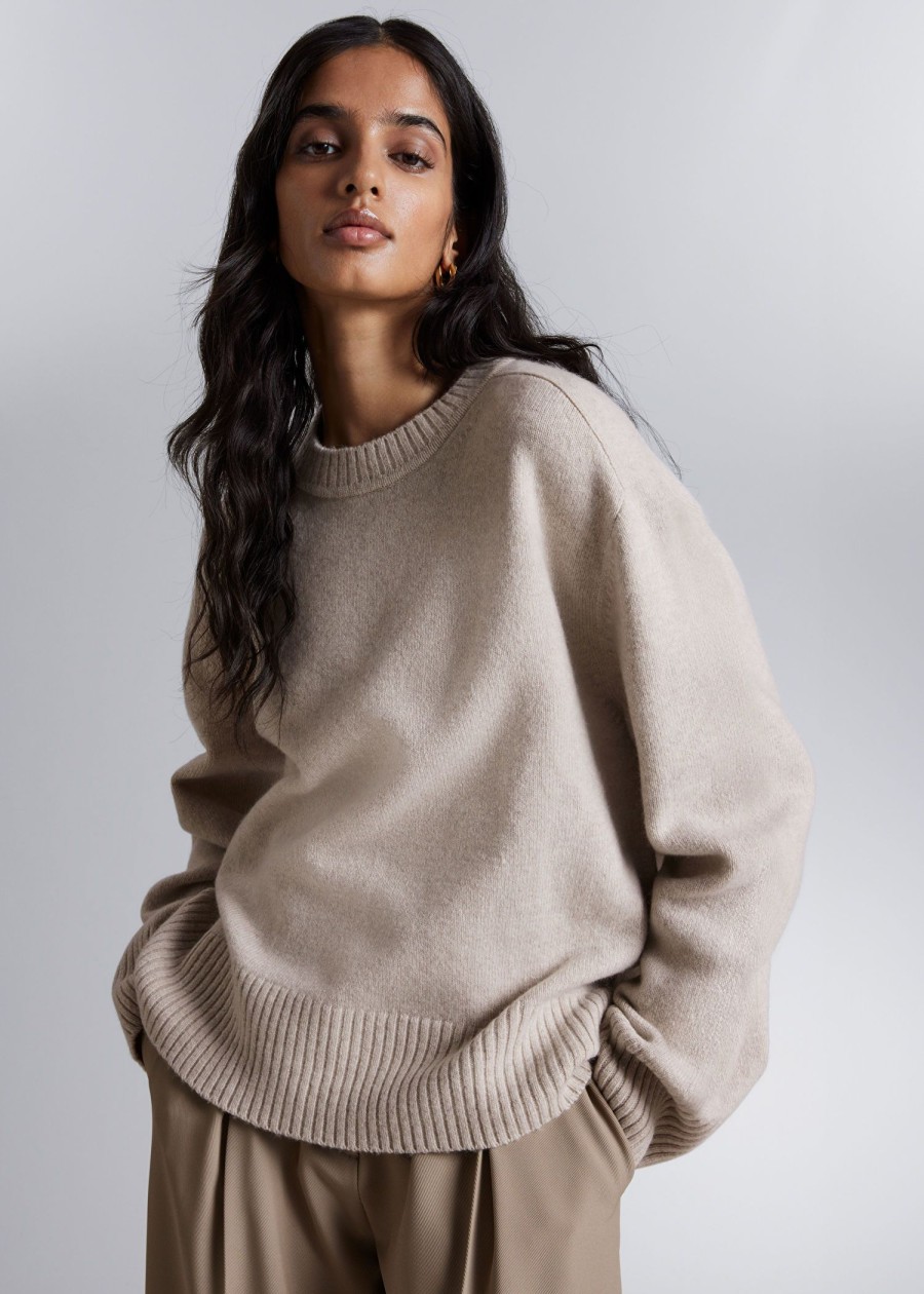 Toj & Other Stories | Boxy Cashmere-Blend Jumper Beige