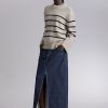 Toj & Other Stories | Uld Striktroje Beige/Navy Melange Stripe