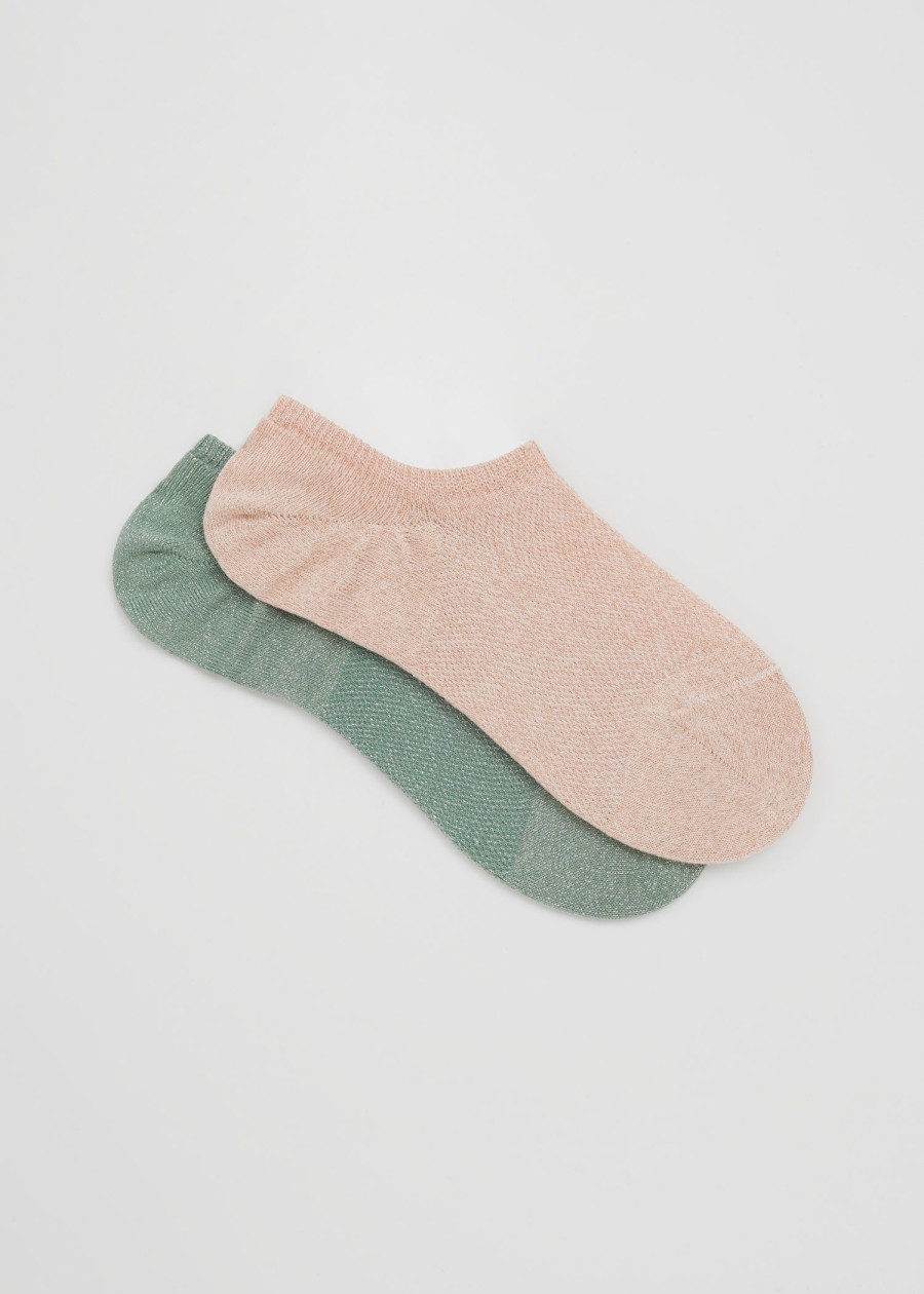 Lingeri & Other Stories | 2-Pak Sparkly Sneaker Socks Stovet Rose/Stovet Gron