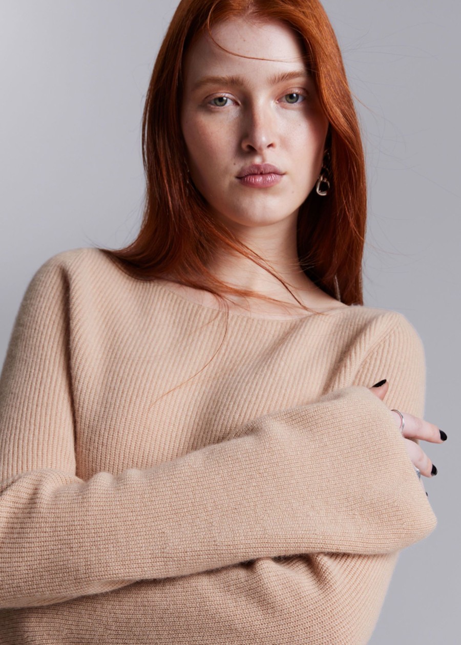 Toj & Other Stories | Bell Sleeve Cashmere Jumper Fersken