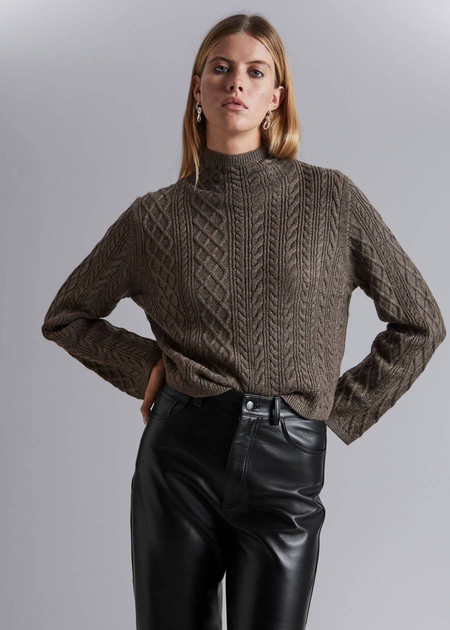 Toj & Other Stories | Mock Neck Merino Jumper Gra