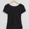 Toj & Other Stories | Fitted Ruched Detail T-Shirt Sort