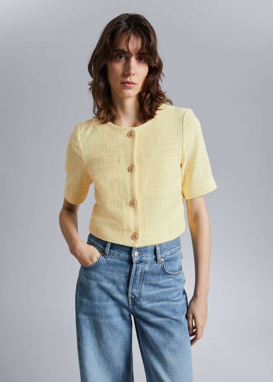 Toj & Other Stories | Kortaermet Tweed Top Lysegul