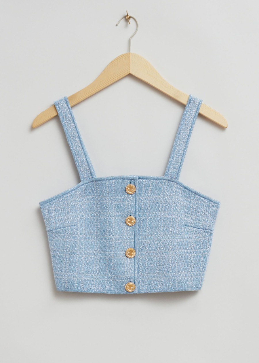 Toj & Other Stories | Tweed Strik Bustier Top Med Knapper Lysebla