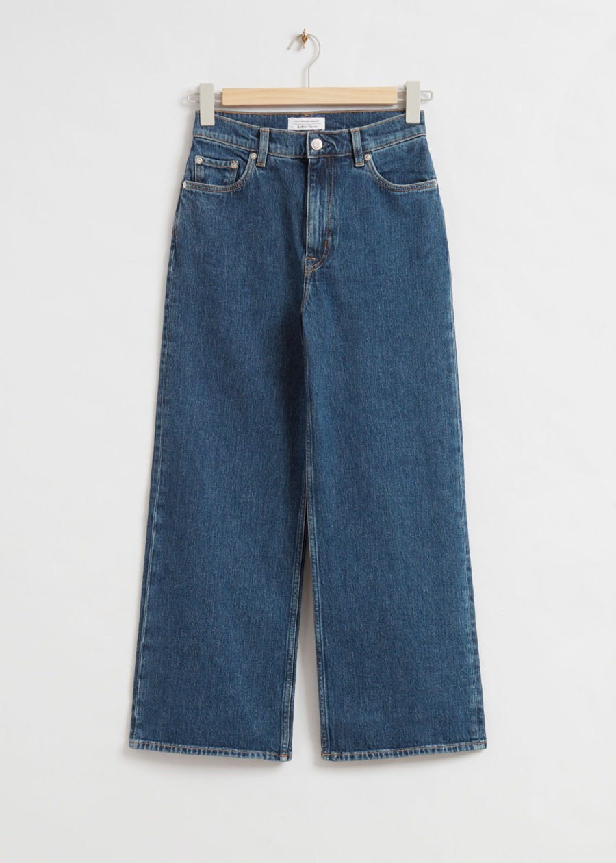 Toj & Other Stories | Brede Croppede Jeans Mellem Stovet Bla