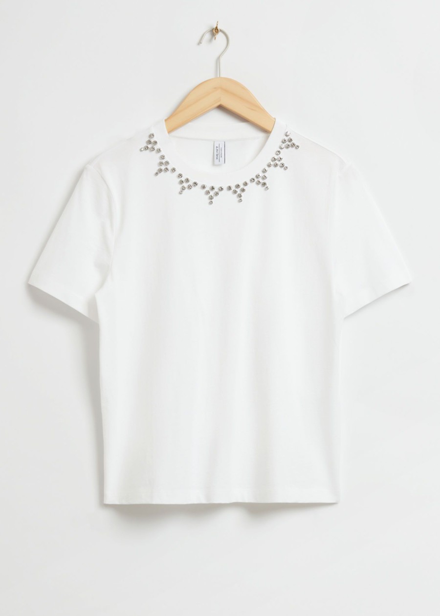 Toj & Other Stories | Rhinestone-Udsmykket T-Shirt Hvid