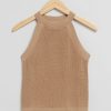 Toj & Other Stories | Monteret Halter Strik Top Mork Beige