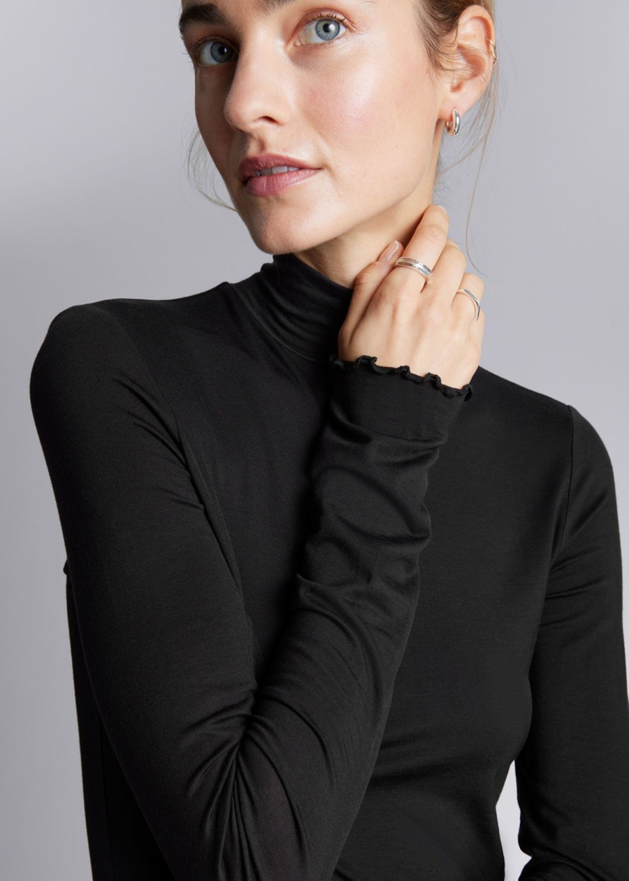 Toj & Other Stories | Frill-Cuff Mock-Neck Top Sort