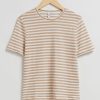 Toj & Other Stories | T-Shirt Med Rund Hals Beige/Hvidstribet