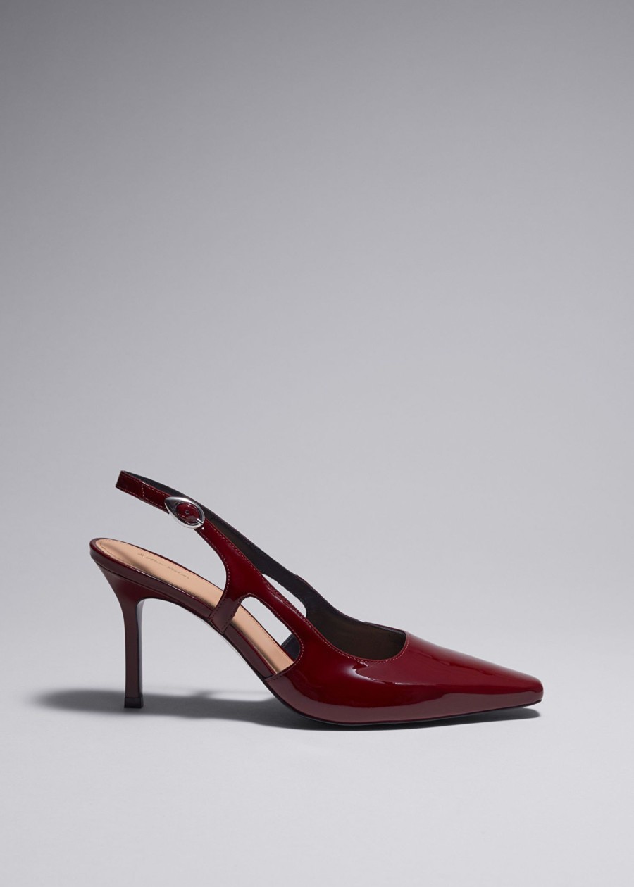 Sko & Other Stories | Laeder Slingback Pumps Bourgogne