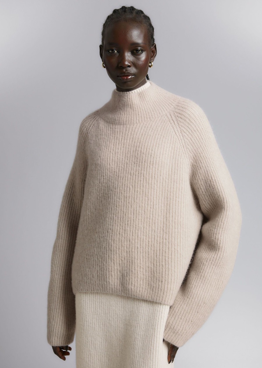 Toj & Other Stories | Strikket Mock Neck Jumper Muldvarp