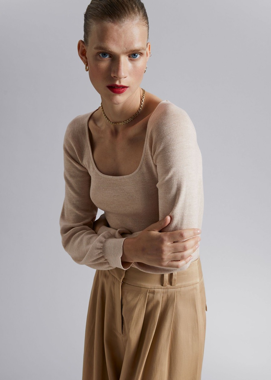 Toj & Other Stories | Slim-Fit Blod Strik Top Beige