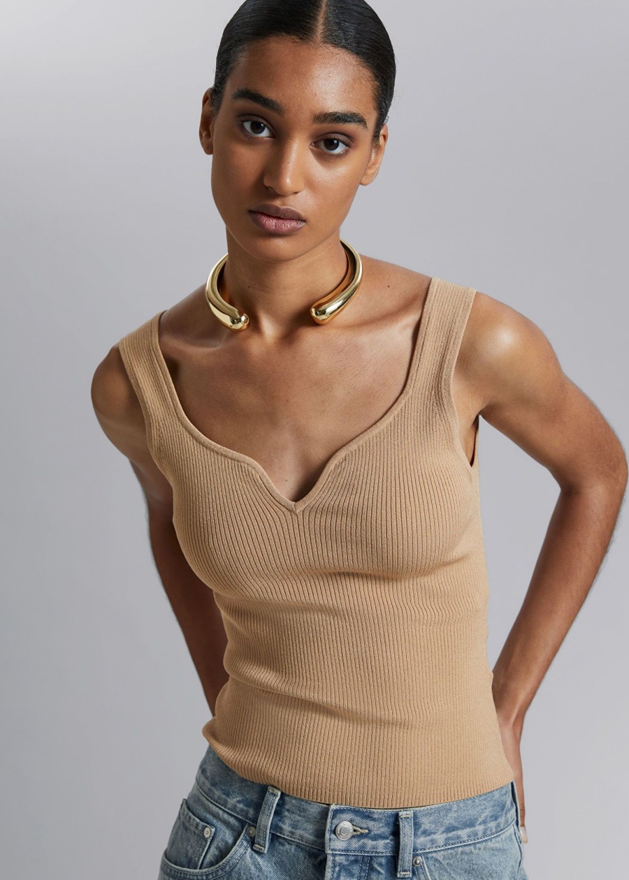 Toj & Other Stories | Sweetheart-Neck Tanktop Stovet Beige