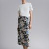 Toj & Other Stories | Ruched Midi-Nederdel Sort Blomsterprint