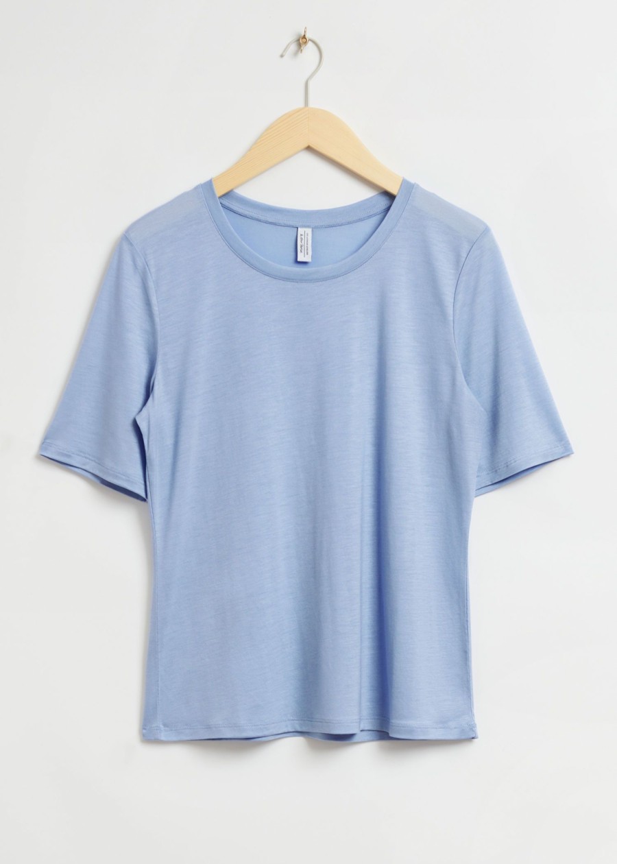 Toj & Other Stories | Loose-Fit T-Shirt Med Rund Hals Lysebla