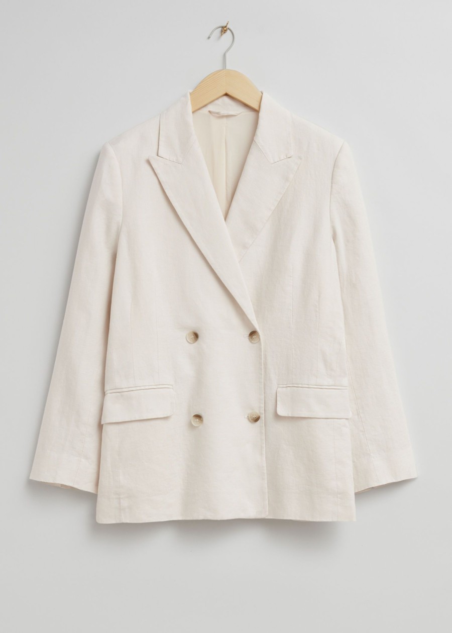 Toj & Other Stories | Afslappet Dobbeltradet Linned Blazer Flode