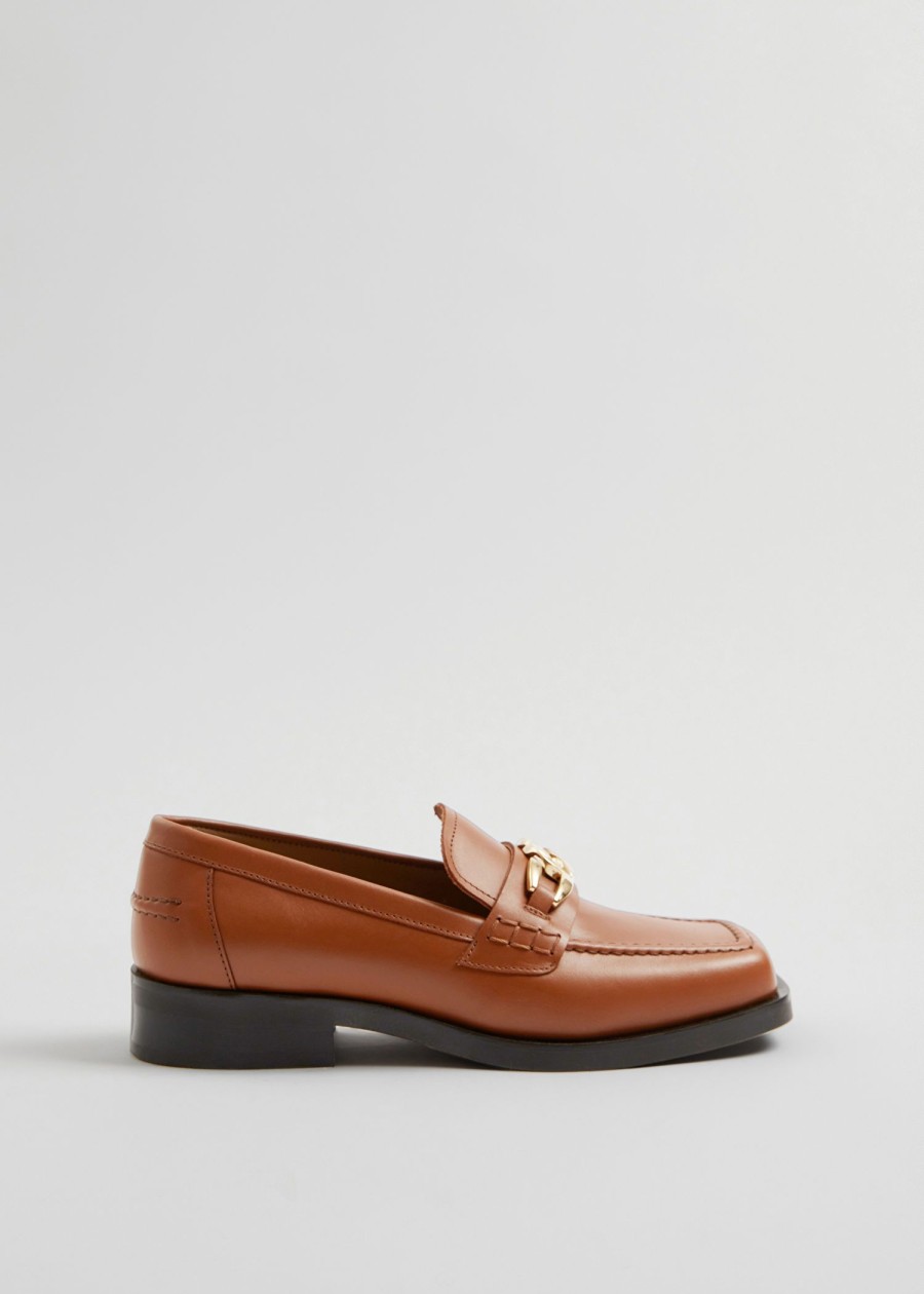 Sko & Other Stories | Laederloafers Med Firkantet Ta Cognac