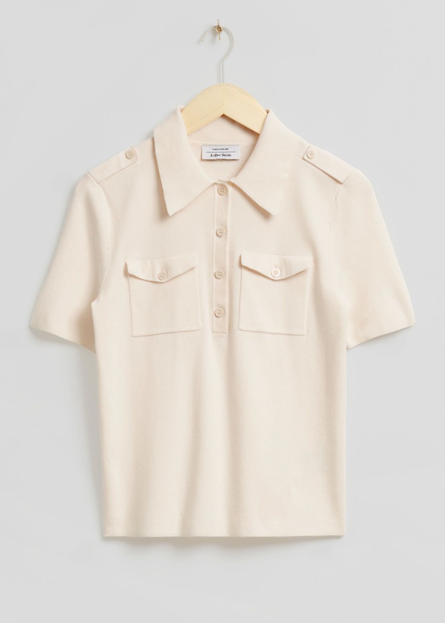 Toj & Other Stories | Fitted Uniform Detail Polo Shirt Flode