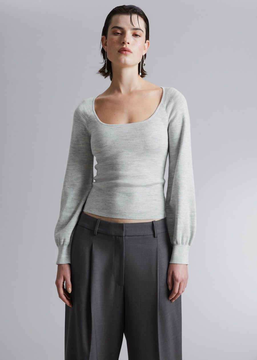 Toj & Other Stories | Slim-Fit Blod Strik Top Lysegra