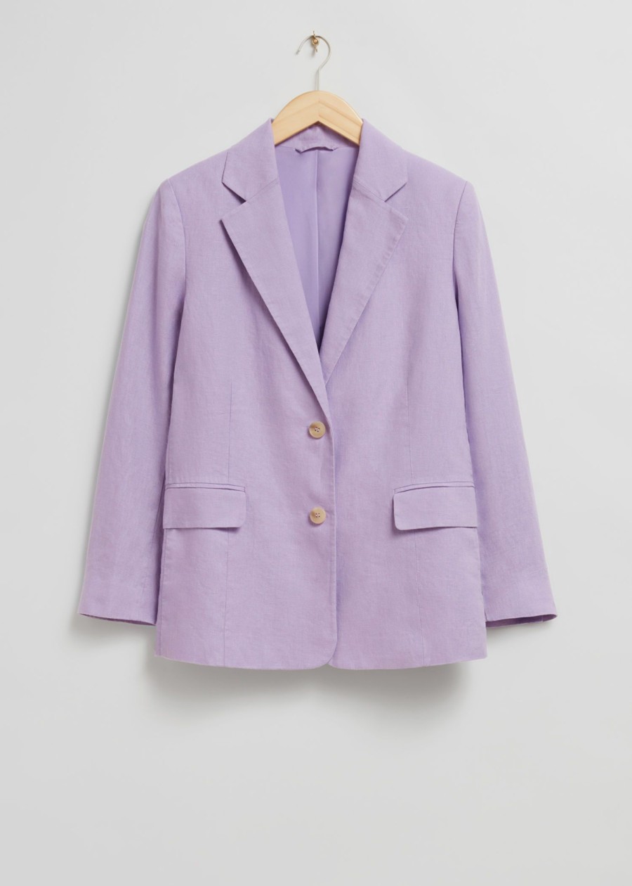 Toj & Other Stories | Afslappet Enkeltradet Linned Blazer Lilla