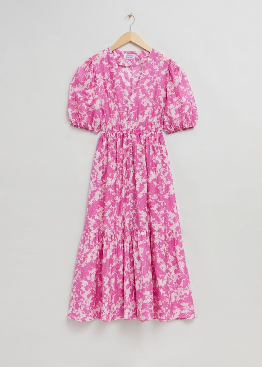 Toj & Other Stories | Fastsiddende Maxi-Kjole Pink Trykt