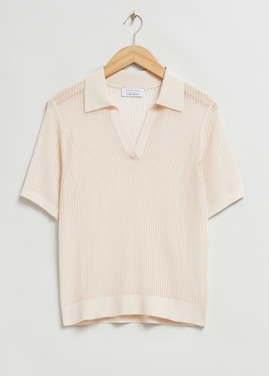 Toj & Other Stories | Afslappet Pointelle Strikket Poloshirt Flode