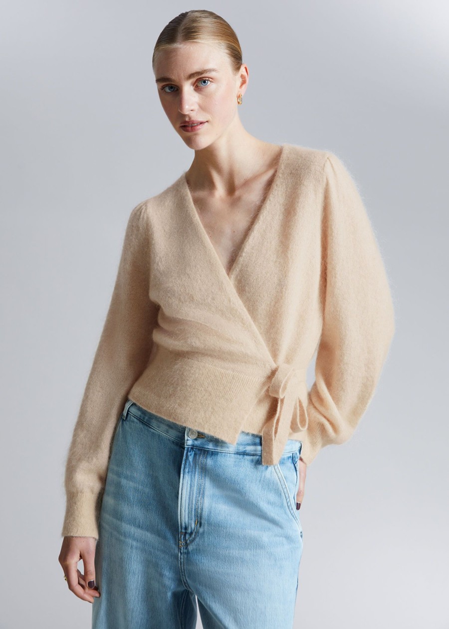 Toj & Other Stories | Strikket Wrap Cardigan Beige