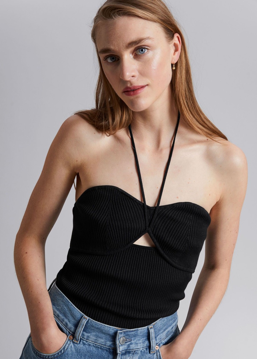 Toj & Other Stories | Ribbet Halterneck Bustier Top Sort