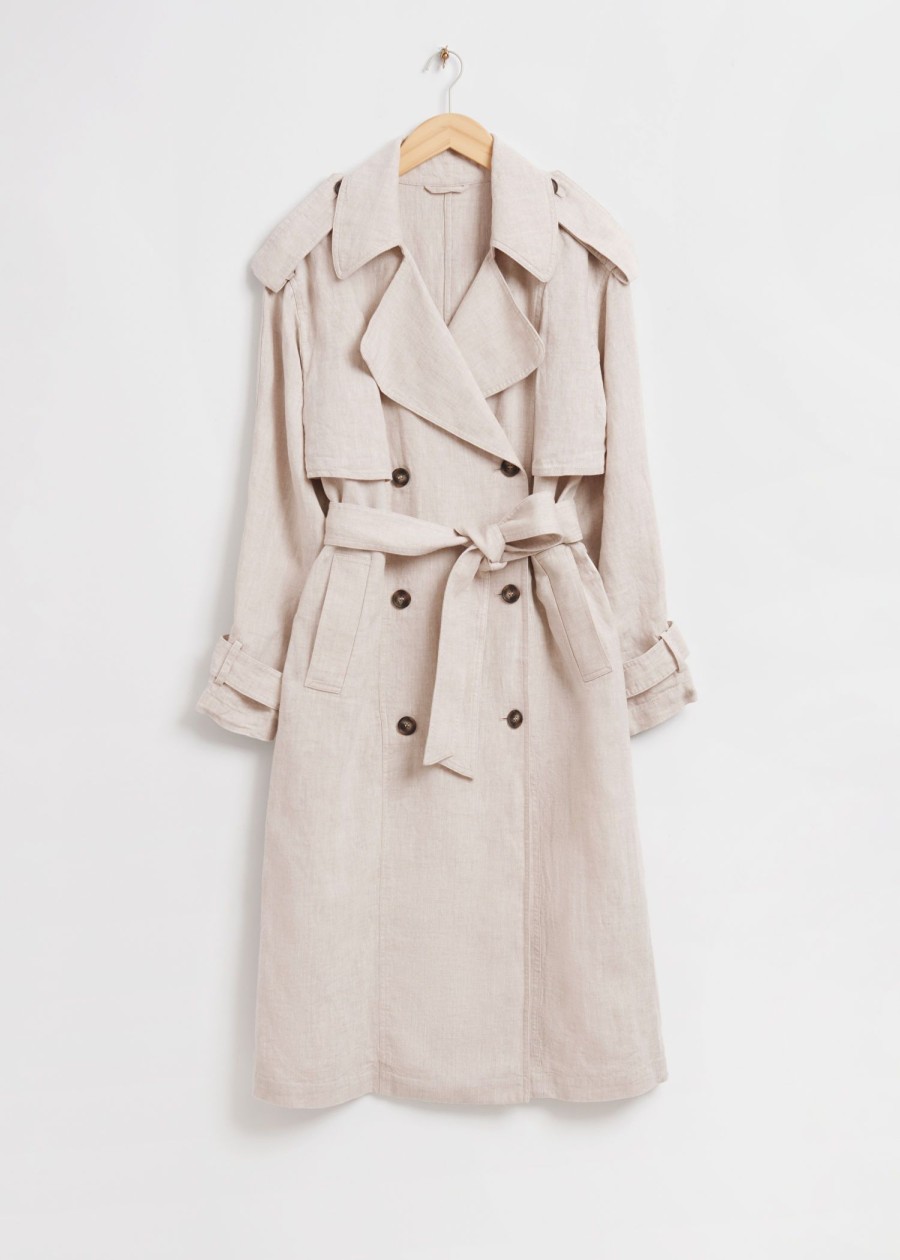 Toj & Other Stories | Storm Flap Trench Coat Af Hor Naturlig Beige