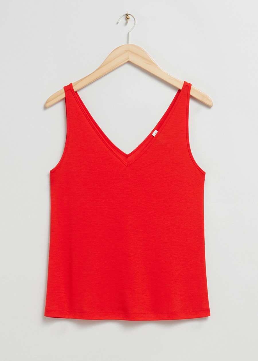 Toj & Other Stories | Loose-Fit V-Hals Vest Top Knaldrod