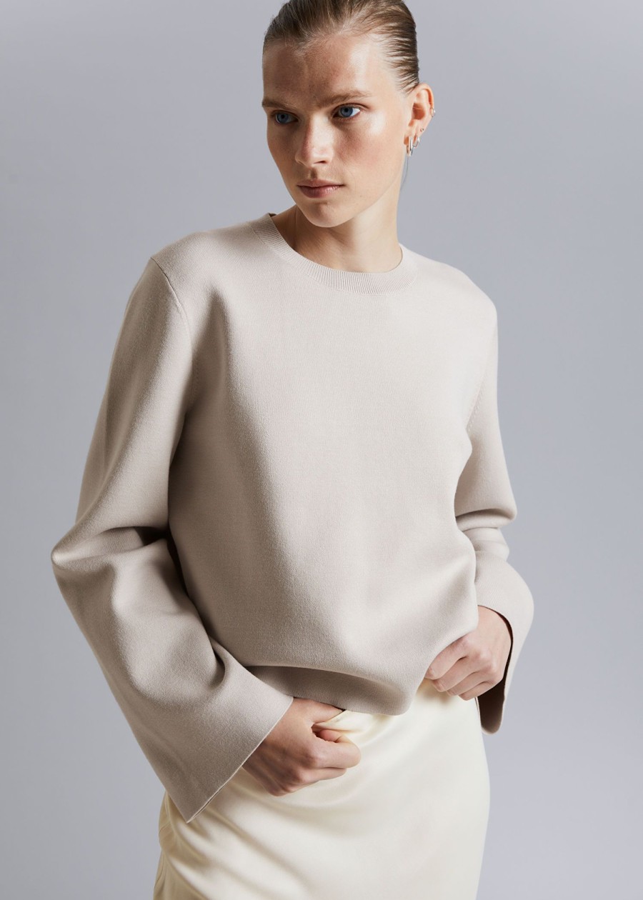 Toj & Other Stories | Strikket Sweater Med Brede Aermer Lysebrun